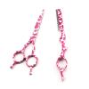 5.5 Inch Pink Leopard Print Hairdressing Scissors JP 440C Barbers Cutting + Thinning + Shaving + Bag Shears Hair Scissors Hair Cutting Shears view 3
