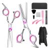 10 Pcs Set Professional 6 '' Hair Scissors with Bag Comb Clip Brush Haircut Thinning Barber Cutting Shears Hairdresser Scissors Hair Cutting Shears(Pink Set) view 1