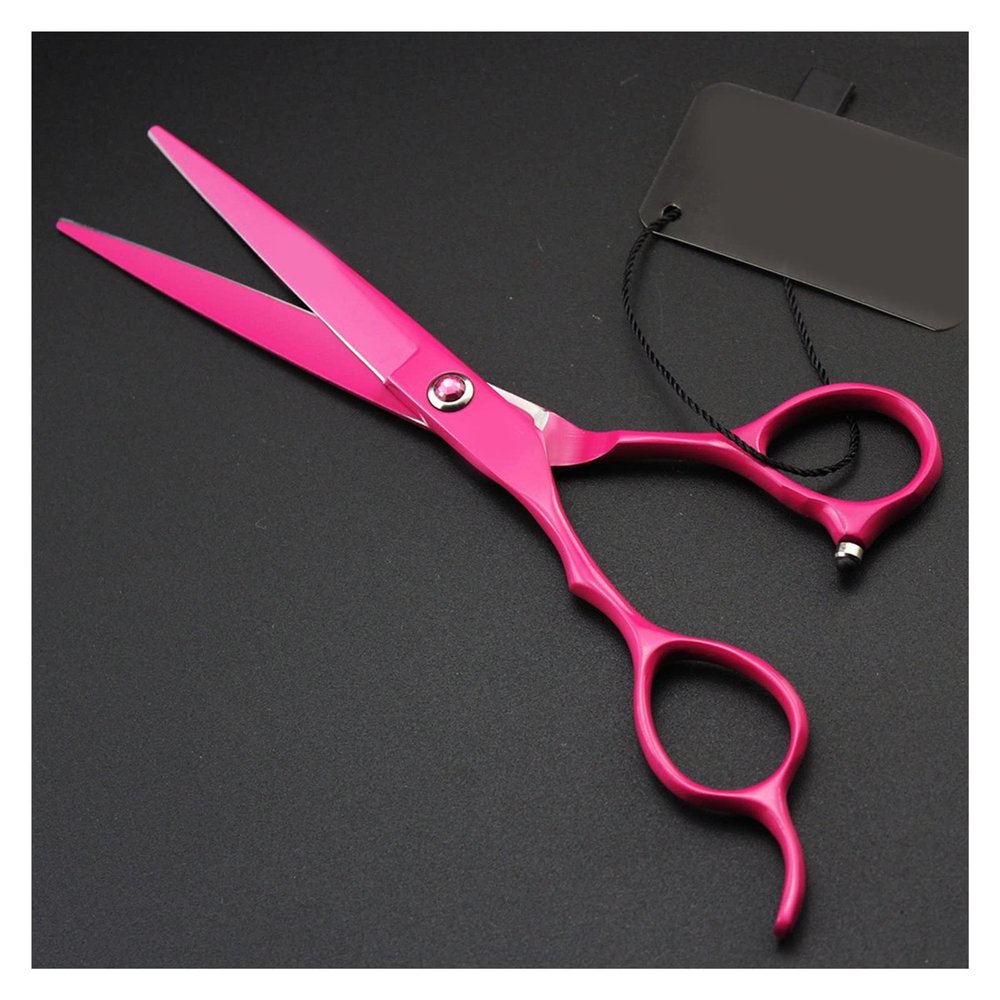 6.0 Inch Rose Red Left-Hand Scissors Professional Hairdressing Scissors Barber Scissors Straight Thin Scissors Hair Cutting Shears(Thinning)