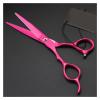 6.0 Inch Rose Red Left-Hand Scissors Professional Hairdressing Scissors Barber Scissors Straight Thin Scissors Hair Cutting Shears(Thinning) view 1