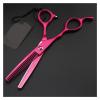 6.0 Inch Rose Red Left-Hand Scissors Professional Hairdressing Scissors Barber Scissors Straight Thin Scissors Hair Cutting Shears(Thinning) view 2