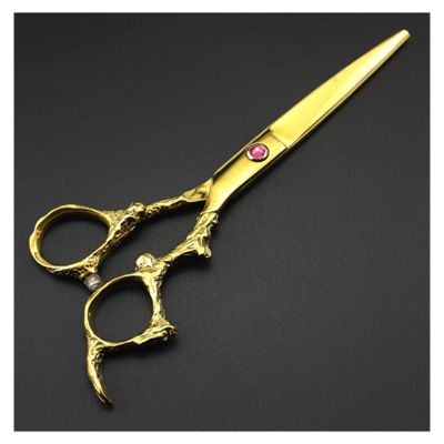 6 Inch Hairdressing Scissors Professional Salon Hairdressing Scissors,Barber Scissors,Colorful Dragon Handle Styling Scissors Hair Cutting Shears(Gold Cutting)