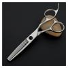 5.5 Inch Hand-Handled Hairdressing Scissors,Barber Scissors,Flat Scissors,Dental Scissors,Haircutting Suit for Barbers Hair Cutting Shears view 3