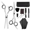 10 Pcs Set Professional 6 '' Hair Scissors with Bag Comb Clip Brush Haircut Thinning Barber Cutting Shears Hairdresser Scissors Hair Cutting Shears(Blue Set) view 2