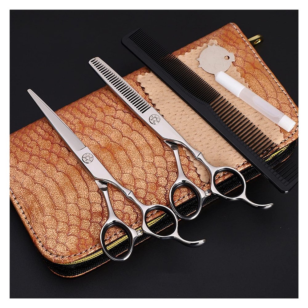 6.0 Inch Slub Handle Hairdressing Scissors,Barber Scissors,Flat Cut,Dental Scissors,Hairdresser Special Haircut Set,Household Haircut Set Hair Cutting Shears