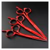 5/5.5/6'' Red Hair Clipper,Scissors,Hairdresser,Barber Scissors,Hairdresser Scissors Hair Cutting Shears(5.5 Inch) view 2