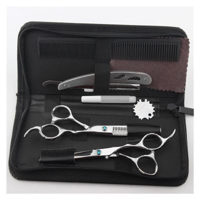 6.0 Inch Silver Hairdressing Tool Set,Scissors,Barber Scissors,Flat Scissors,Bangs Scissors,Tooth Scissors,Thinning Scissors Hair Cutting Shears