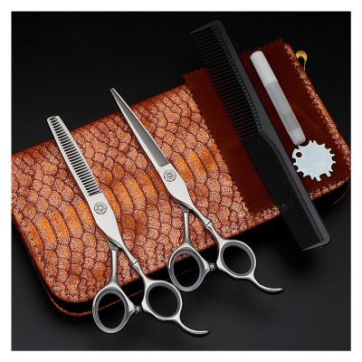6.0 Inch Bamboo Handle Sword-Shaped Hairdressing Scissors,Barber Scissors,Flat Cut,Haircut Tool Set Hair Cutting Shears