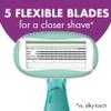 BIC Soleil 5 Sensitive Women's Disposable with 5 Blade Razors, Water Activated Moisture Strip and Anti-Slip Grip, 4-Pack, Holiday Gift view 4