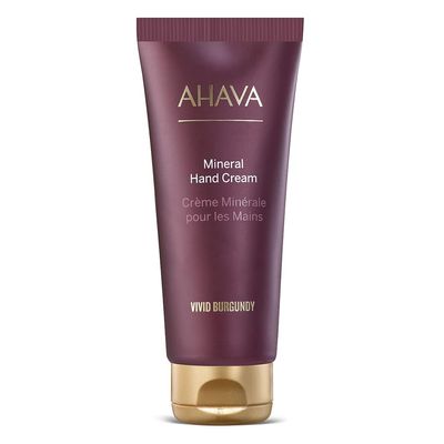 AHAVA Mineral Hand Cream Vivid Burgundy - Luxurious cream for thirsty hands for deep relief & nourishment, maintains smooth & supple hands, with exclusive Dead Sea Mineral blend Osmoter, 3.4 Fl.Oz