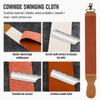 Professional Straight Blade Razor Kit with Strop - Stainless Steel Sharp Shaver Straight Edge Barber Razor for Men Home & Salon Grooming Using (Brown) view 2