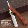 Professional Straight Blade Razor Kit with Strop - Stainless Steel Sharp Shaver Straight Edge Barber Razor for Men Home & Salon Grooming Using (Brown) view 3