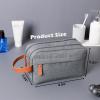 kamumanni Travel Toiletry Bag for Men, Lightweight Makeup Bag with Handle for Women, Compact Shaving Kit Organizer Bag, Gift for Husband/Boyfriend, Grey view 2