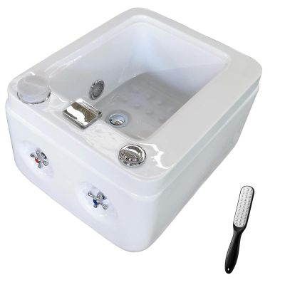 Acrylic Pedicure Sink Foot Bath Spa With Heat And Massage Foot Bath Tub Hot And Cold Adjustment Pedicure Foot Spa Massage Manicure Pedicure Spa Bathtub Colorful Light Surfing ( Size : Bath+pedicure )