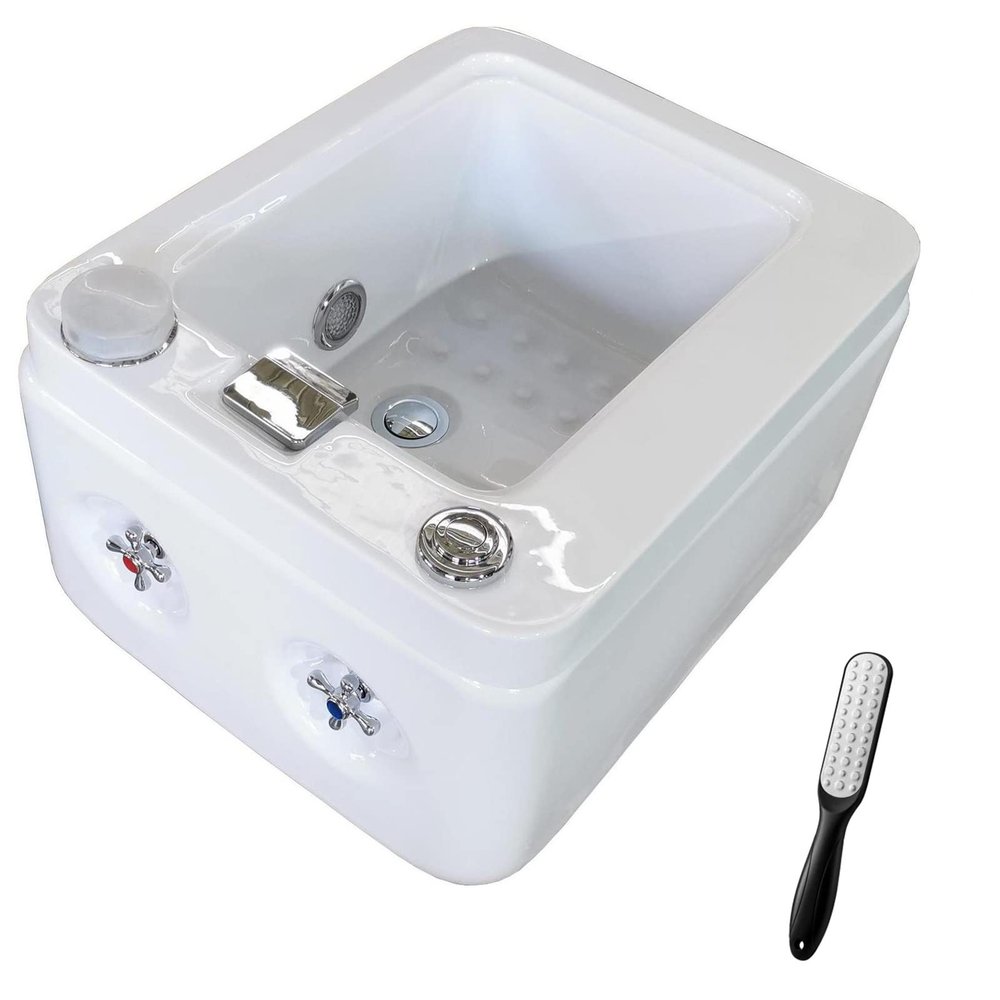 Acrylic Pedicure Sink Foot Bath Spa With Heat And Massage Foot Bath Tub Hot And Cold Adjustment Pedicure Foot Spa Massage Manicure Pedicure Spa Bathtub Colorful Light Surfing ( Size : Bath+pedicure )