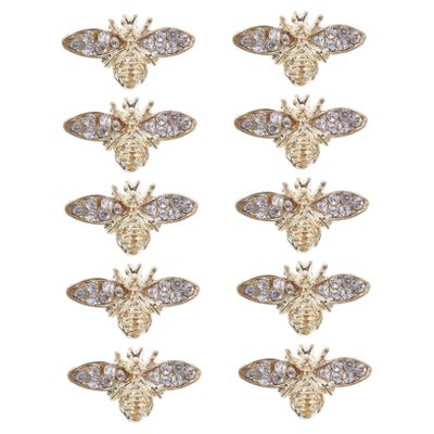 FOMIYES 10pcs Bee Rhinestones Nail Art Accessories for Wedding Ceremony Decorations Mini Crystals Nail Charm Jewelry Crystal 3D Art Decoration Jewelry