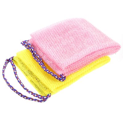 Alipis 2pcs Back Exfoliating Towels Lightweight Shower Scrubber Bath Towels Durable Drawstring Design for Travel Camping Compact for
