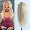 Aprilhair Pre-plucked Ombre #8/613 Light Brown Blonde Highlight Lace Front Wigs Straight Glueless 150% Density Brazilian Virgin Human Hair (20 INCH, 8/613 Lace Front Wig) view 1