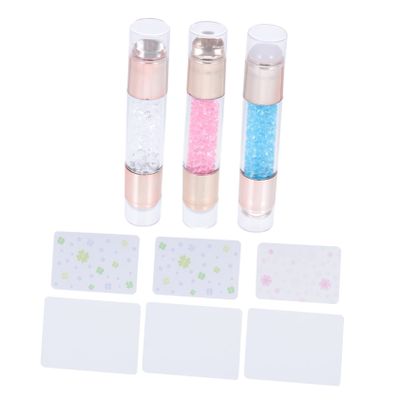 FRCOLOR 3sets Double-ended Nail Art Stampers for Diy French Manicure for Nail Design Colors Transparent