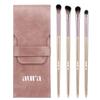 4 Soft Synthetic Eyeshadow Brush Kit - For Blending or Concealer. Eyeshadow brush set with case by aura. Eye makeup brushes and tools. Professional eyeshadow brushes. Brochas para sombra de ojos. view 1