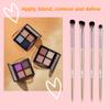 4 Soft Synthetic Eyeshadow Brush Kit - For Blending or Concealer. Eyeshadow brush set with case by aura. Eye makeup brushes and tools. Professional eyeshadow brushes. Brochas para sombra de ojos. view 3
