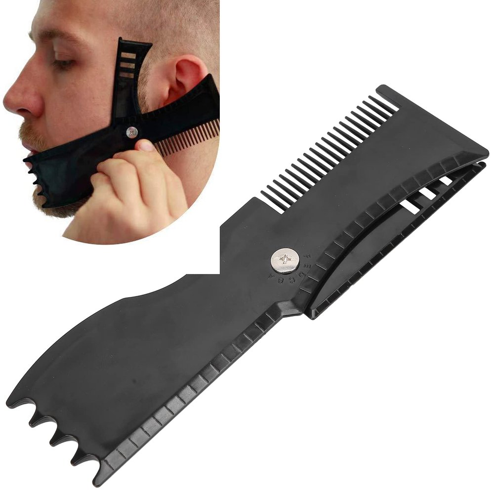 Adjustable Beard Shaping Tool with Comb,Beard Styling Template for Men 360 Rotating Beard Styling Tool for Trimming Hairline Neckline Goatee