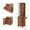 LEADZM Salon Station for Hair Stylist, Wall Mount Barber Stations, Hair Styling Storage Cabinet with 3-Tier Open Shelves,1 Drawer, 1 Cabinet & 3 Hot Tool Holders,Rustic Brown view 3