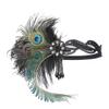 1920S Flapper Feather Headband Beaded Showgirl Headpiece Peacock Feather Elastic Hair Band view 2
