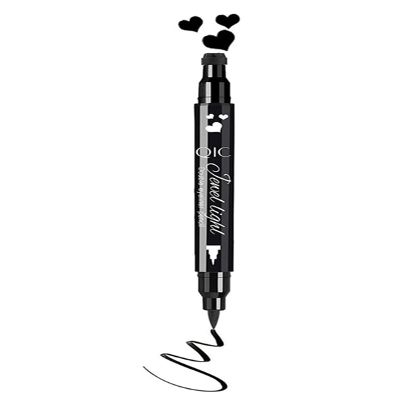Go Ho Black Liquid Eyeliner Stamp,Heart Stamp Eyeliner Makeup,Heart Gifts,Double-seal Waterproof Eyeliner Pen,Long-lasting Smudge-proof Eye Liner Makeup Tools,1 PC
