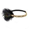 1920S Flapper Headbands Rhinestone Headpiece With Peacock Feather Hair Accessories Showgirl Headpiece view 4