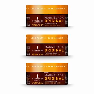 Afrodita Cosmetics SUN CARE Tanning Accelerator Marmelada | For fast and intense tanning | with 100% organic coconut oil, shea and cocoa butter | Silicone-free | Vegan (Express 3 pack)