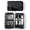 12 Pieces Manicure Set Professional Nail Clippers kit Stainless Steel Manicure kit Nail Care Tools with Luxurious Leather case view 1