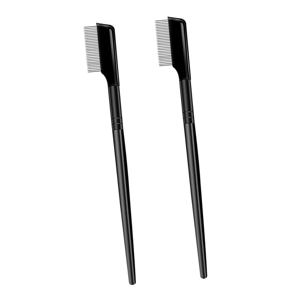 FOMIYES 2pcs Dense Steel Needle Eyebrow and Eyelash Grooming Comb for Precise Separation Eyelash Tool for Daily Use and Travel