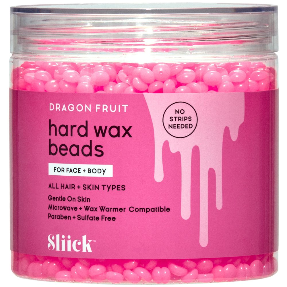 Sliick Hard Wax Beads for Hair Removal, Dragon Fruit - Stripless Wax Beads for Face, Body, & Sensitive Skin, 8 oz