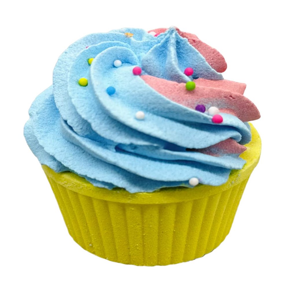 Dezicakes Cupcake Fizzy Organic Bath Bomb for Women- Pink & Blue Cupcake Bath Bomb