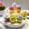 Dezicakes Cupcake Fizzy Organic Bath Bomb for Women- Pink & Blue Cupcake Bath Bomb view 4