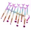 11Pcs Makeup Brushes Set Cosmetic Mermaid Eyebrow Eyeliner Face Lip Pencil Brush l Eye Makeup Brushes Eyeliner Brow Blending Brush Tool (3D colors) view 3