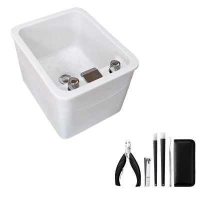Acrylic Massage Footbath Foot Massager Foot Bath Tub Salon Massage Equipment Feet Spa Tub Massage Foot Adjustable Temperature Health Manicure Basin Suqare Manicure Footbath ( Size : Bath+pedicure )