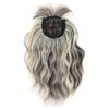 MOONSHOW Loose Water Wavy Hairpiece Curly Wavy Hair Topper Hairpieces with Bangs for Women Synthetic Hair Topper With Choppy Bangs Clip in Hair Topper for Thinning Hair Synthetic Hair Extension (33#) view 2