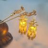2 pack Chinese Lantern Hairpin Clips Gold Color Metal Hair Sticks Forks with Light Women Girls Pendant Jewelry for Hanfu Dress view 2