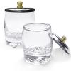 Crystal Disinfection Glass Cup Acrylic Liquid Powder Dappen Dish with Stainless Steel Metal Lid Glassware Tool For Nail Art Pack of 2 (HJ-NAPB028-2pcs) view 1