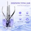 Crystal Disinfection Glass Cup Acrylic Liquid Powder Dappen Dish with Stainless Steel Metal Lid Glassware Tool For Nail Art Pack of 2 (HJ-NAPB028-2pcs) view 2