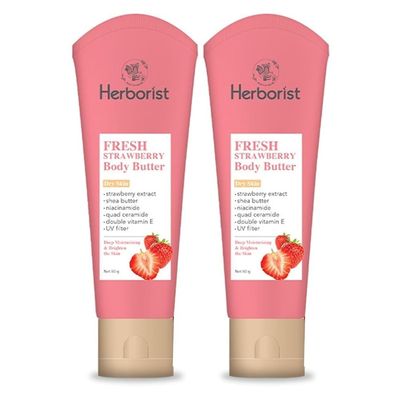 Herborist, Body Butter, 80g, Fresh Strawberry (Pack of 2)