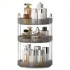 YCIA&DONE 360 Rotating Makeup Organizer and Storage for Vanity Countertop 3 Tiers, High Capacity Cosmetic Skincare Perfume Organizers for Dresser Bathroom Lazy Susan (Smoky Gray) view 1