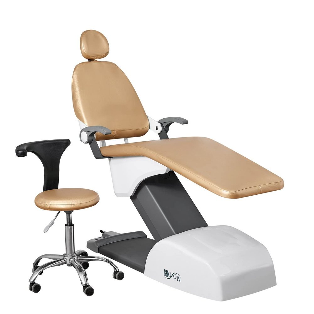 buyzg 4Pcs/Set Gold Dental Dentist Chair Cover Sleeves Protector Headrest Cushion PU Waterpoof Easy Clean,Tattoo Bed Massage Bed Cover(one Set)