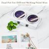 Double Wax Pot Warmer Professional - At Home Waxing Kit Digital For All Hair Types - Eyebrow, Facial, Bikini etc. (White Double Pot) view 2