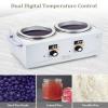 Double Wax Pot Warmer Professional - At Home Waxing Kit Digital For All Hair Types - Eyebrow, Facial, Bikini etc. (White Double Pot) view 3