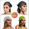Munyee Hua White Rhinestone Head Scarf for Women Bling Sparkly Hijab Stretchy Rave Turban Hat Handmade Rave Headband Crystal Mesh Cap Hair Snood Nets Vintage Dress Concert Headpiece (White) view 2
