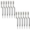 12pc Comfort Hold Easy Grip Ergonomically Angled Curved Cuticle Pusher Tool Heavy Duty 5" Double Ended Pusher & Cleaner - Premium Pakistan Stainless Steel view 1