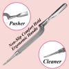 12pc Comfort Hold Easy Grip Ergonomically Angled Curved Cuticle Pusher Tool Heavy Duty 5" Double Ended Pusher & Cleaner - Premium Pakistan Stainless Steel view 4